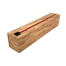 Wooden parchment paper dispenser on a white background