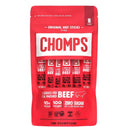 Red package of CHOMPS Original Beef Sticks on a white background