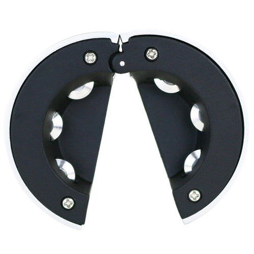 Interior look at a foil cutter on a white background