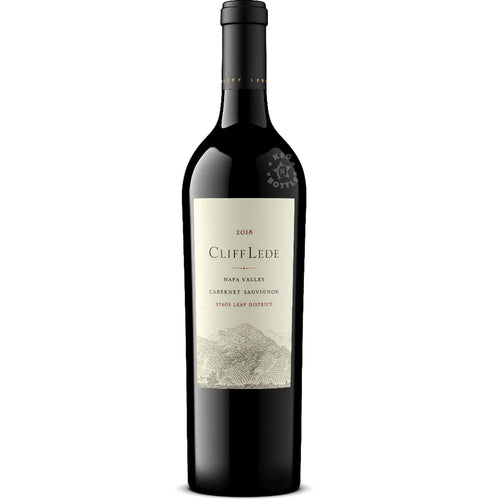 Cliff Lede wine bottle on a white background