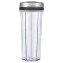 Cole & Mason clear spice shaker with a brushed silver lid and black band, shown on a white background.