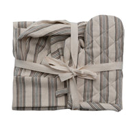 Cotton Child's Apron with Chef Hat & Oven Mitt - Stripes