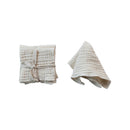 Two textured kitchen dish cloths on a white background