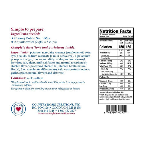Back of a product packaging with text, nutrition facts, and contact information.