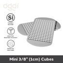Silicone ice cube mold on white background