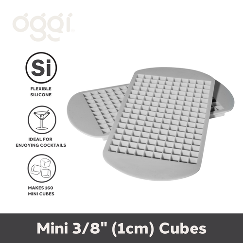 Silicone ice cube mold on white background