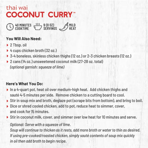 Thai Wai Coconut Curry Soup Mix | Frontier Soups