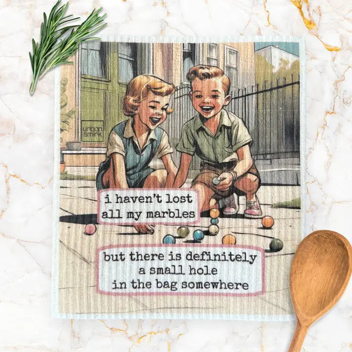 Lost My Marbles - Funny Vintage Swedish Dishcloth
