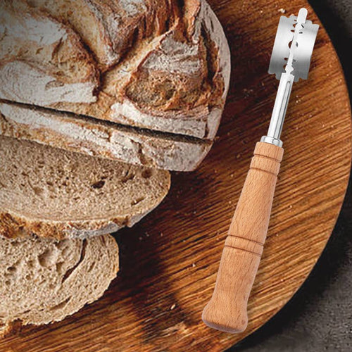 Wooden Handle Bread Lame – 5 Blades with Protective Cover