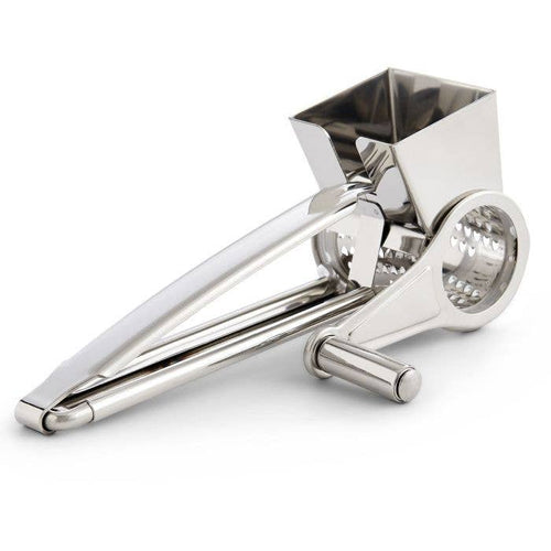 Metallic cheese grater on a white background