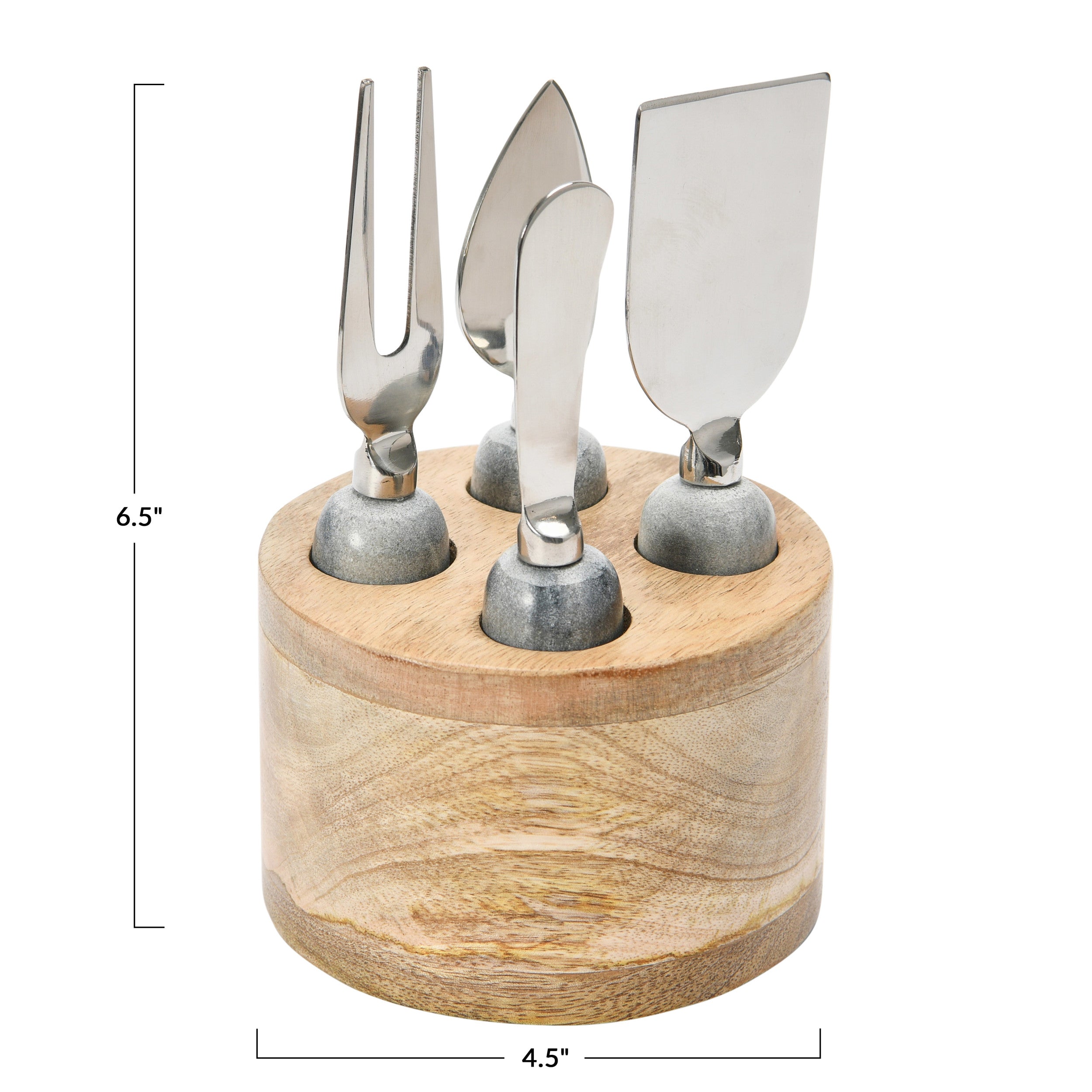 Creative Co-op Cheese Servers with Wood Stand