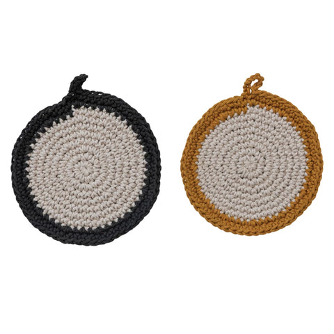 Cotton Crochet Pot Holders-2 Colors
