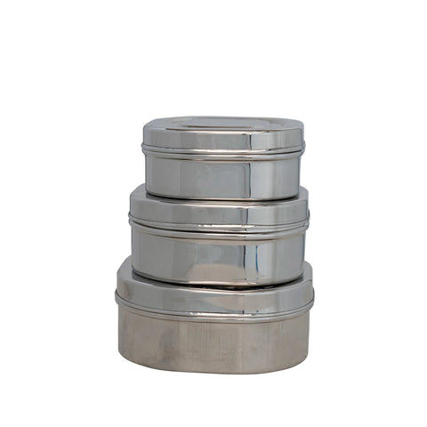 Stainless Steel Containers, Set of 3