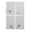 Cotton & Linen Printed Tea Towel w/ Bird, 4 Styles