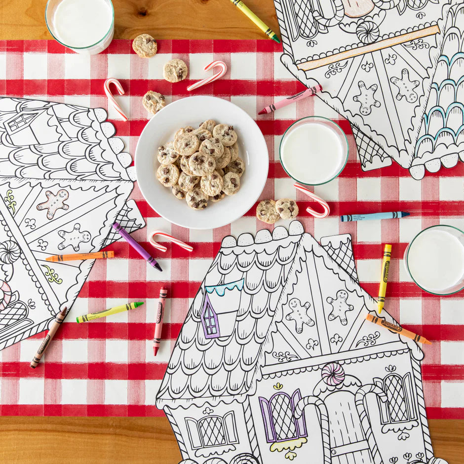 Die-Cut Gingerbread House Coloring Placemat | Hester & Cook