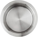 Stainless steel party tub interior on a white background