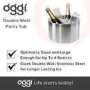 oggi double wall party tub with champagne bottles on a white background