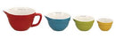 Stoneware Measuring Cups Set of 4 Batter Bowl-Shaped