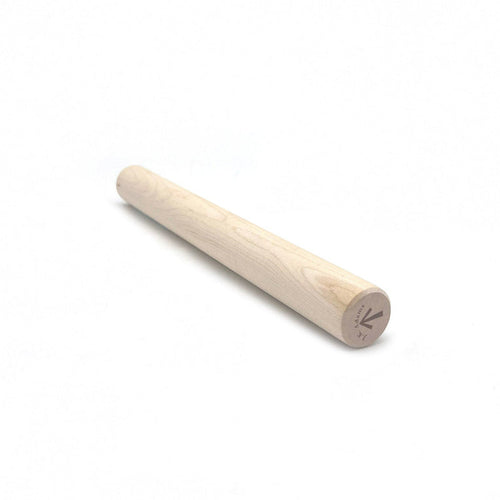 Wooden rolling pin on a white background