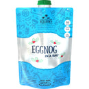Eggnog in a Bag packaging with blue design and green cap