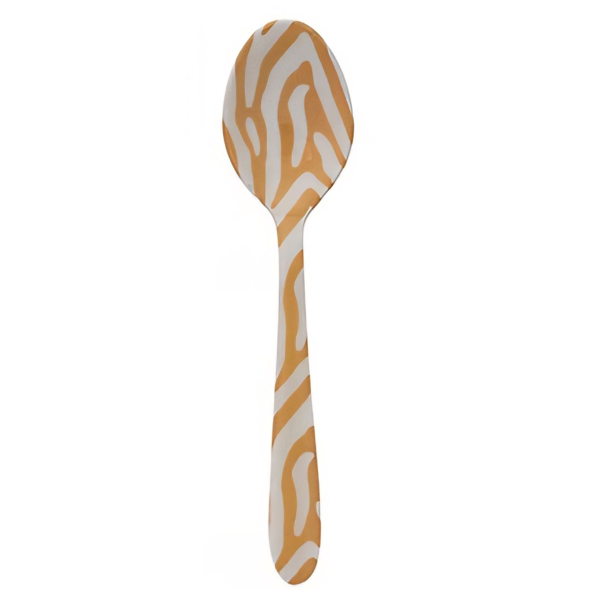 Spoon with a tiger pattern on a white background