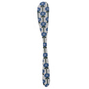 Canape knife with blue floral pattern on a white background