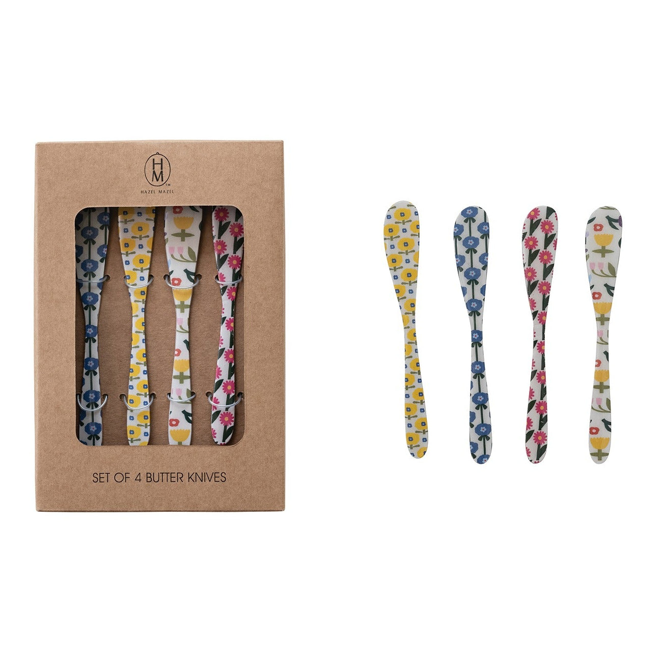 Enameled Stainless Floral Canape Knife | Hazel Mazel