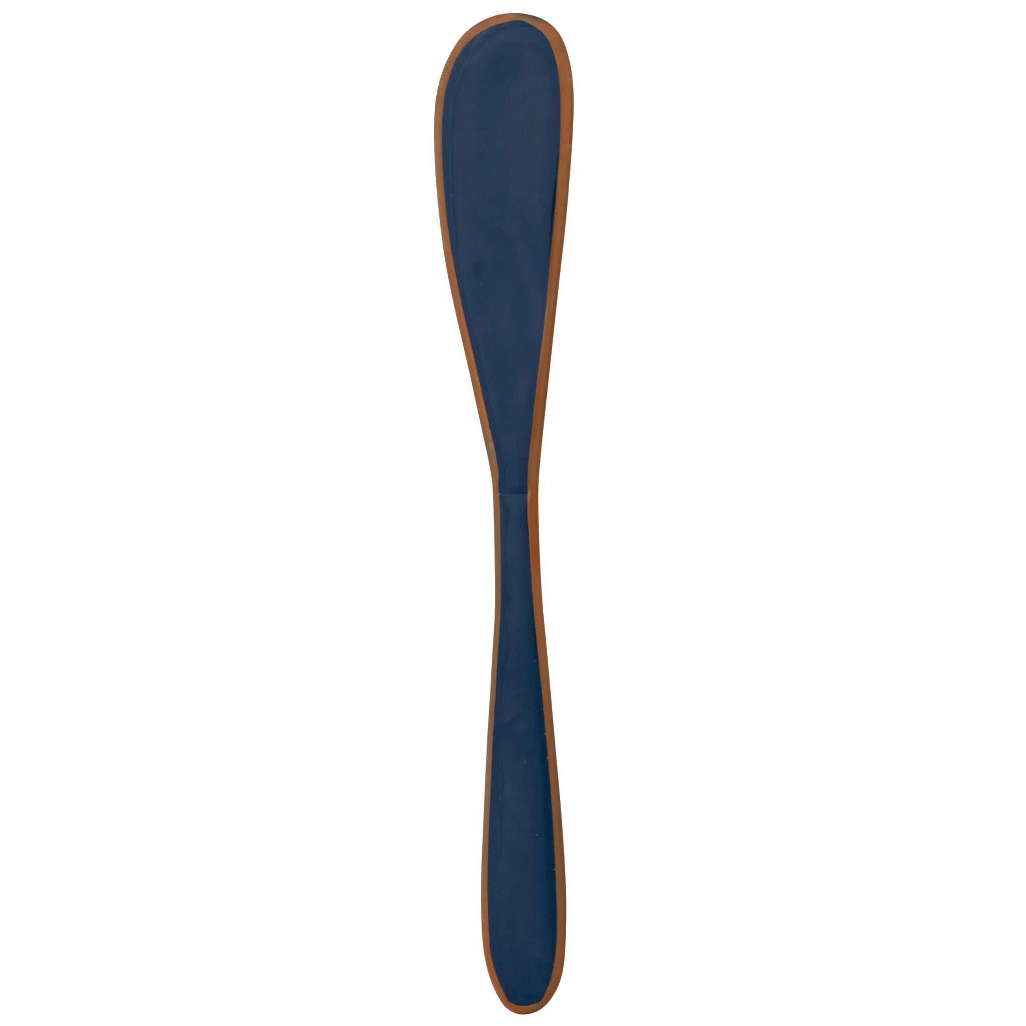 Navy blue canape knife on a white background