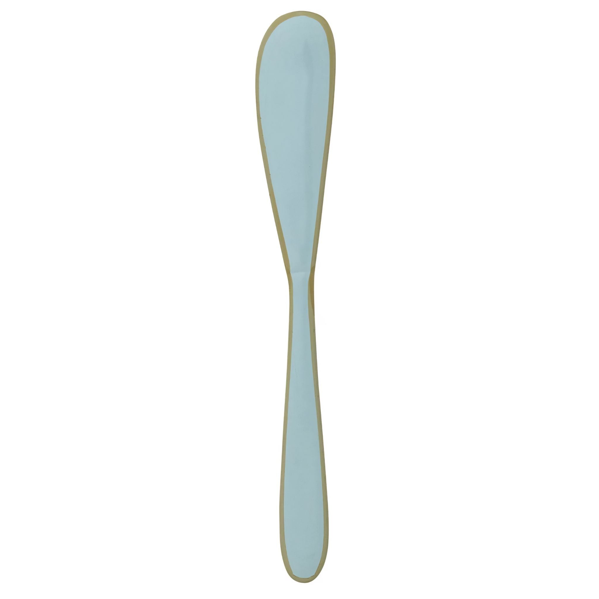 Light blue canape knife on a white background