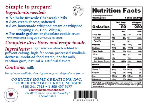 No Bake Brownie Cheesecake Mix - NEW RELEASE | Country Home Creations