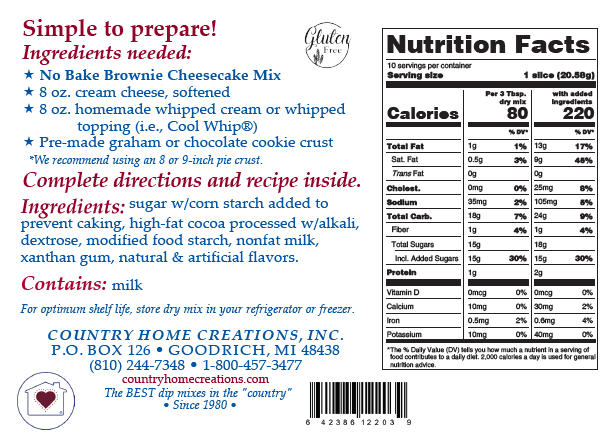 No Bake Brownie Cheesecake Mix - NEW RELEASE | Country Home Creations