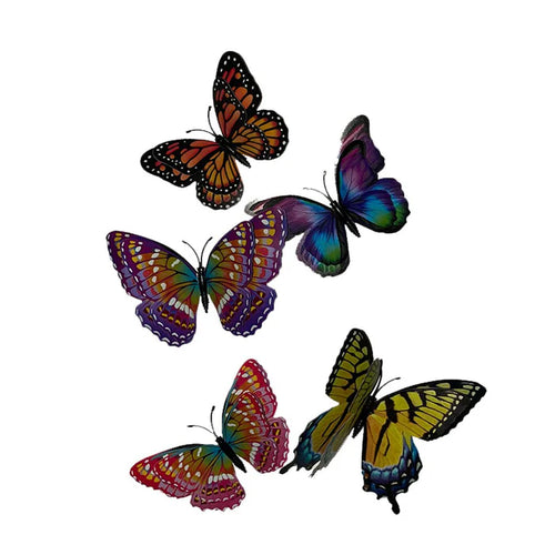 Set of colorful butterflies on a white background