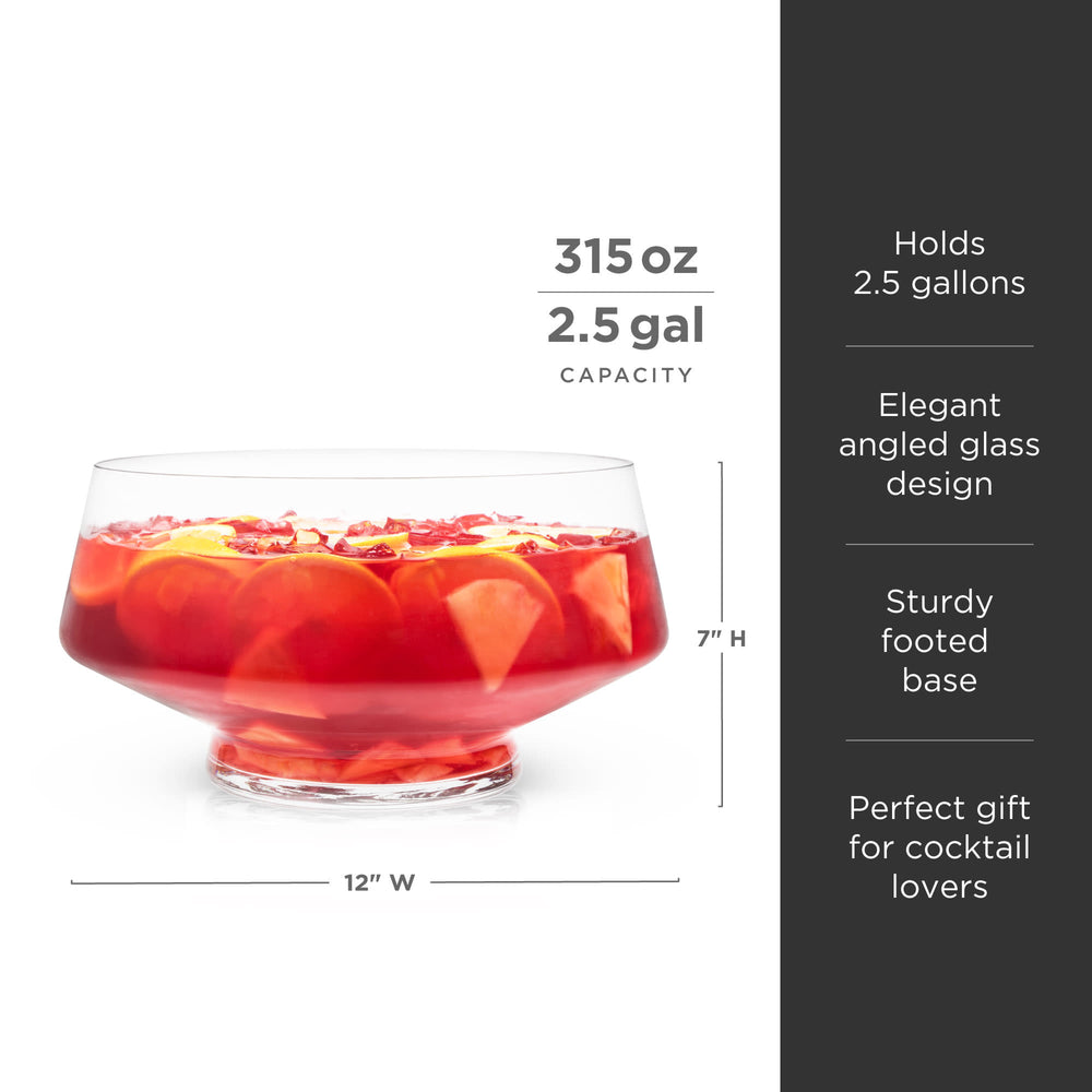 Footed Glass Punch Bowl | Viski