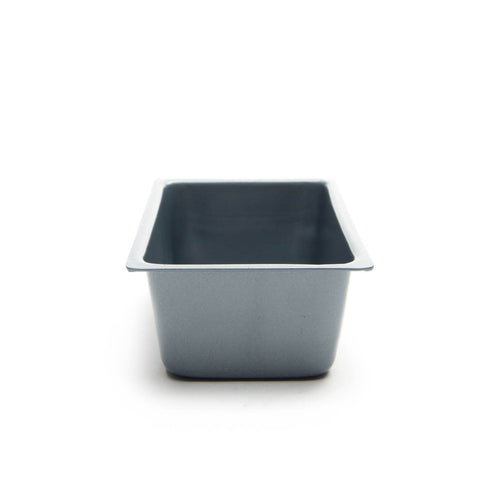 Rectangular metal pan on a white background