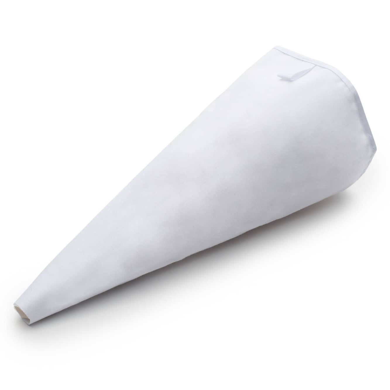 White reusable icing bag on a white background