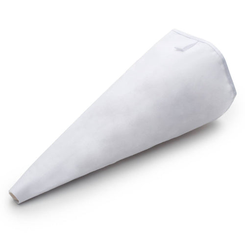 White reusable icing bag on a white background
