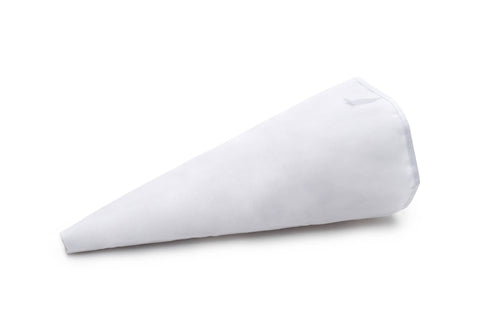 White reusable icing bag on a white background