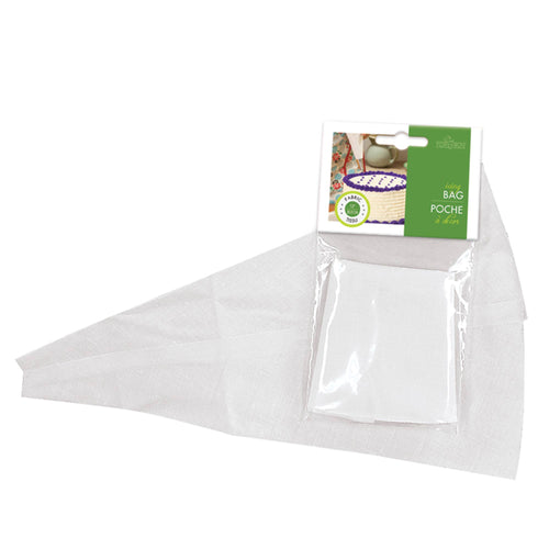 Pastry bag with a clear plastic packaging on a white background