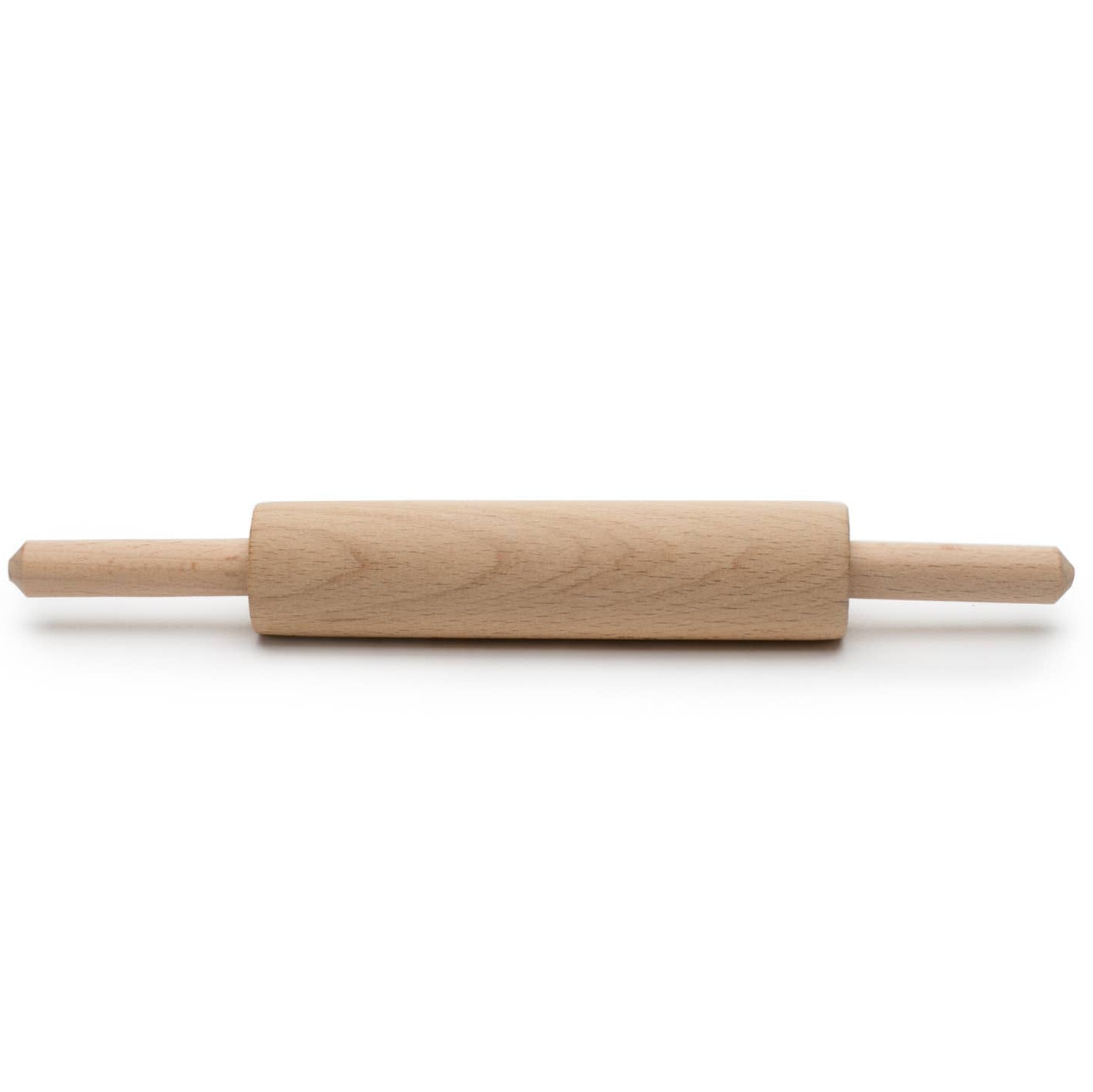 Wooden rolling pin on a white background