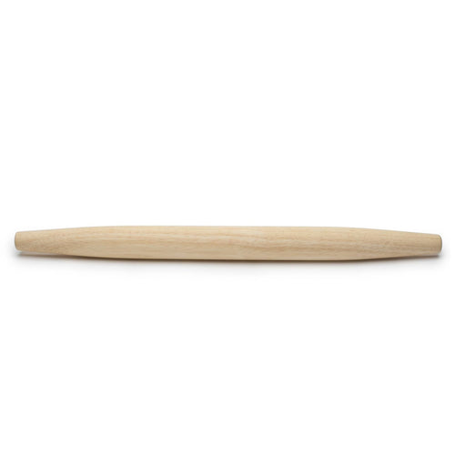 Wooden rolling pin on a white background