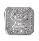 Cookie stamp with a gingerbread girl design on a white background