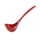 Red ladle on a white background