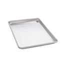Metal baking tray on a white background