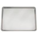 Metal baking tray on a white background