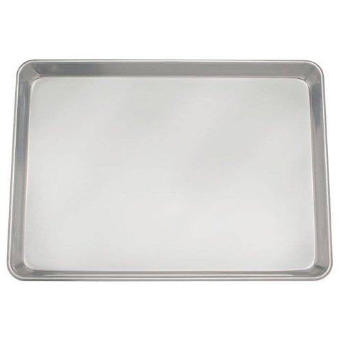 Metal baking tray on a white background
