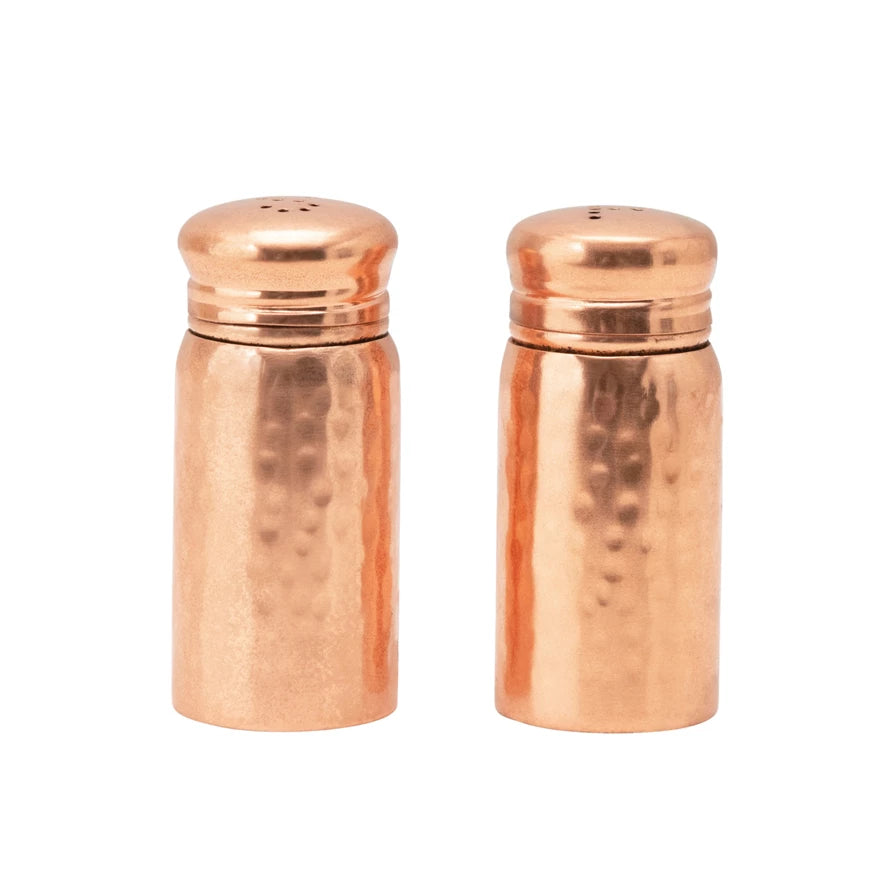 Hammered Salt and Pepper Shakers - Set of 2