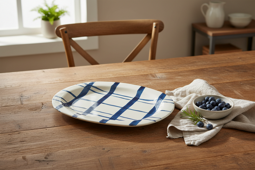 Hand-Painted Stoneware Platter