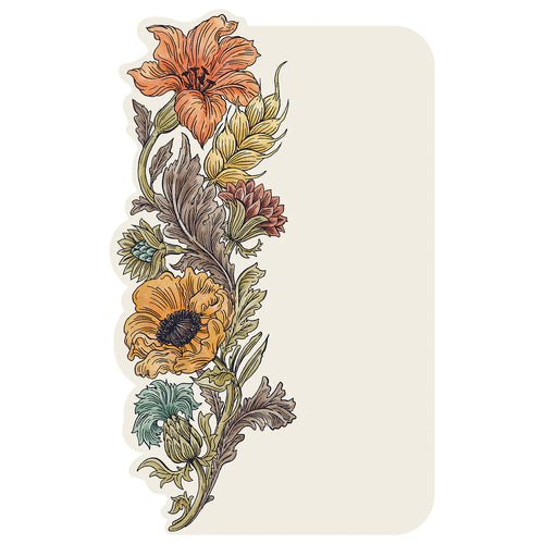 Decorative card with floral design on a white background