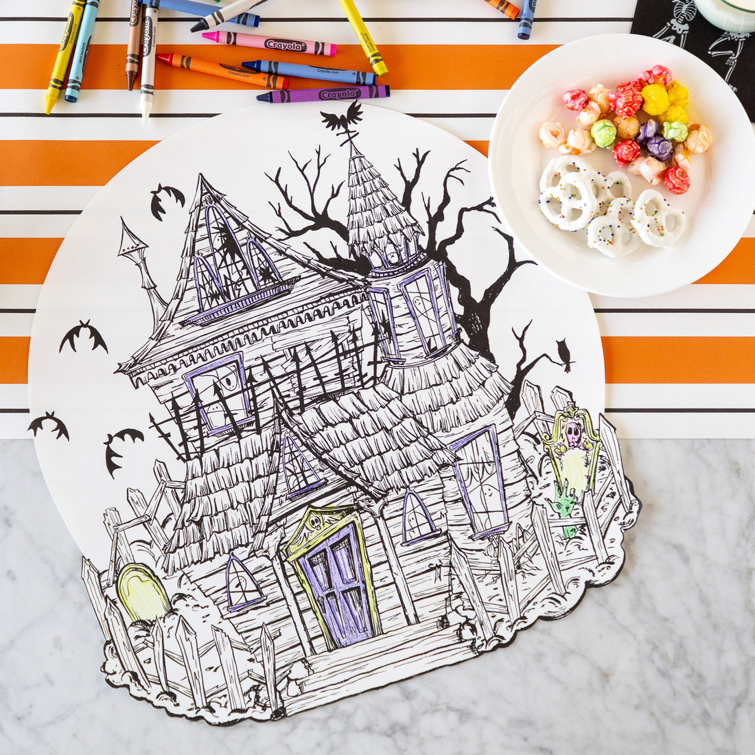 Die-cut Coloring Haunted House Placemat | Hester & Cook