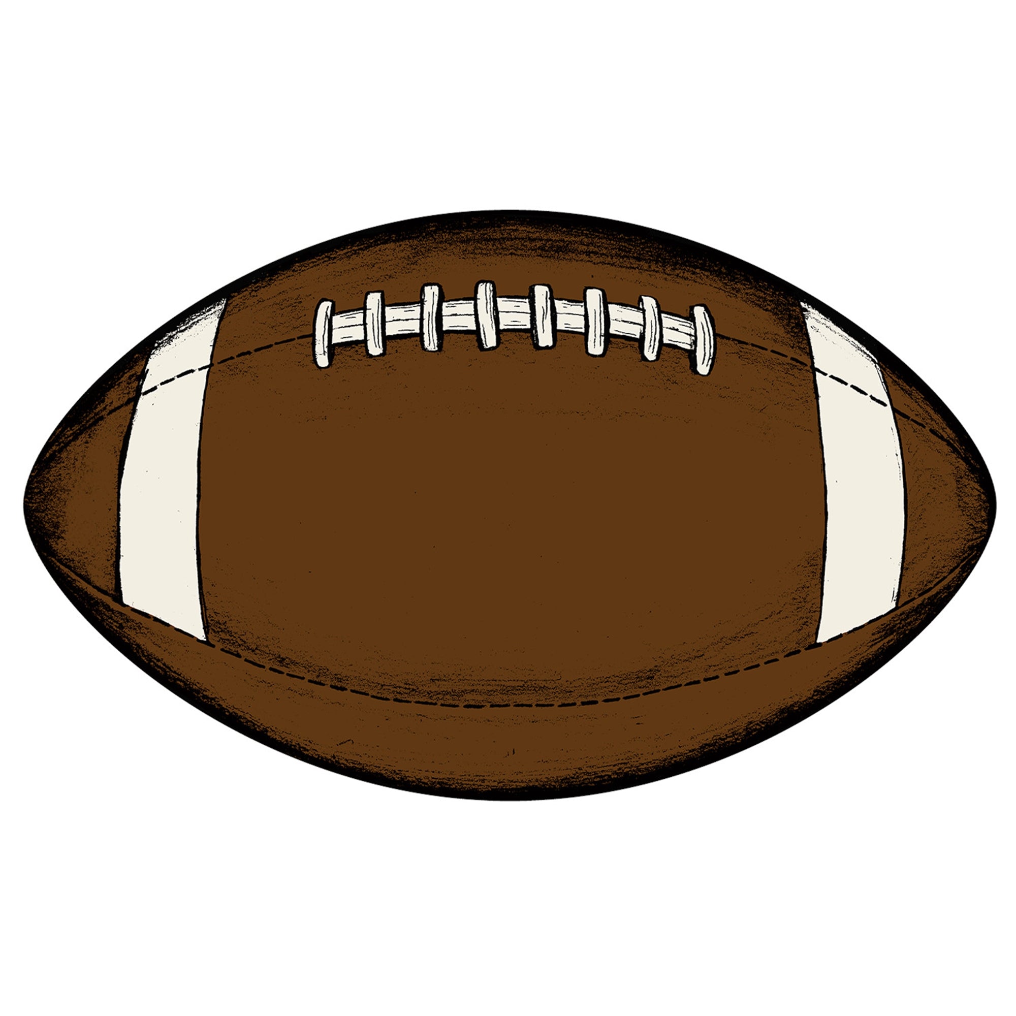 A die-cut placemat made to look like a football.